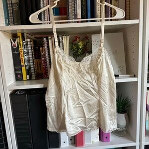 Cream lace slip top size